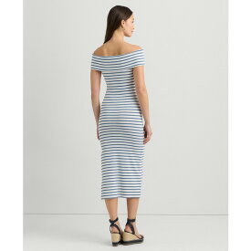 ラルフローレン レディース ワンピース トップス Women's Striped Off-the-Shoulder Midi Dress White Multi