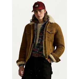 t[ Y T_ V[Y SHEARLING TRUCKER JACKET - Leather jacket - soft brown