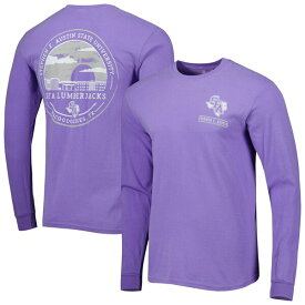 イメージワン メンズ Tシャツ トップス Stephen F Austin Lumberjacks Circle Campus Scene Long Sleeve TShirt Purple