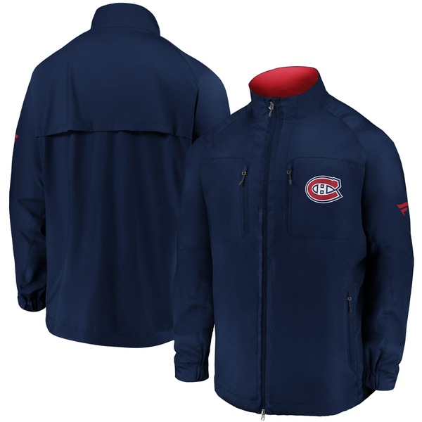 ファナティクス メンズ ジャケット＆ブルゾン アウター Montreal Canadiens Fanatics Branded Authentic Pro Locker Room Rink Raglan FullZip Jacket Navy
