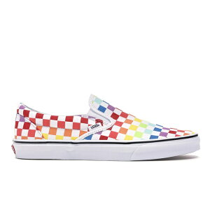 Vans �o���Y �����Y �X�j�[�J�[ �yVans Slip-On Rainbow Checkerboard�z �T�C�Y US_11.5(29.5cm) Rainbow/True White