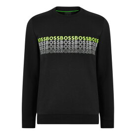 【送料無料】 ボス メンズ ニット&セーター アウター Salbo 1 Embroidered Logo Sweatshirt Black 001