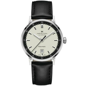 n~g fB[X rv ANZT[ Men's Swiss Automatic Intra-Matic Black Leather Strap Watch 40mm Black