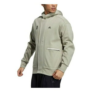 adidas AfB_X Y Xj[J[ yMen's adidas Logo Printing Big Pocket Sports Hooded Jacket Leather Gray H39301z TCY US_M_L