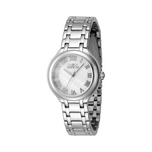 CrN^ fB[X rv ANZT[ Women's 48230 Wildflower Quartz 3 Hand White Dial Watch Silver