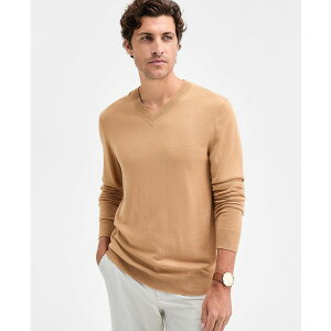 At@j Y jbg&Z[^[ AE^[ Men's Long-Sleeve V-Neck Merino Sweater, Created for Macy's Warm Toffee