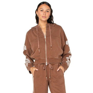 LV[ fB[X p[J[EXEFbgVc AE^[ Juniors' Fringing Reefs Graphic Zip-Front Hoodie Tiramisu