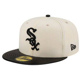 ニューエラ メンズ 帽子 アクセサリー Chicago White Sox New Era Game Night Leather Visor 59FIFTY Fitted Hat Cream