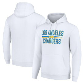スターター メンズ パーカー・スウェットシャツ アウター Los Angeles Chargers Starter Unisex Mesh Team Graphic TriBlend Pullover Hoodie White