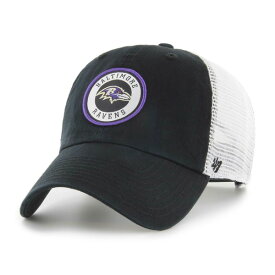 フォーティーセブン メンズ 帽子 アクセサリー Baltimore Ravens '47 Highline Clean Up Trucker Snapback Hat Black/White