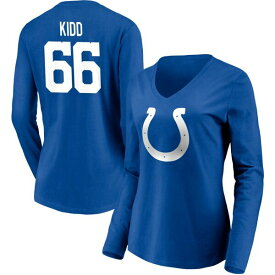 ファナティクス レディース Tシャツ トップス Indianapolis Colts Fanatics Branded Women's Team Authentic Personalized Name & Number Long Sleeve VNeck TShirt Royal