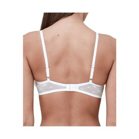 スカーレットブルー レディース シャツ トップス DNU Women's Dare Fully Adjustable Comfortable Everyday Demi T Shirt Bra with Dotted Stretch Lace and Foam Pads White/nylon