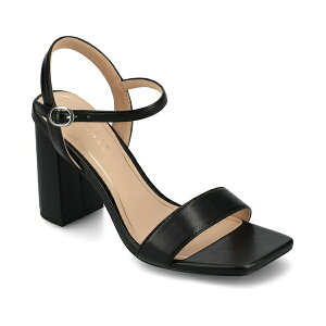�W���[�j�[�R���N�V���� ���f�B�[�X �T���_�� �V���[�Y Women's Tivona Square Toe Block Heel Dress Sandals Black Smooth