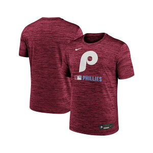 �i�C�L �����Y �V���c �g�b�v�X Men's Burgundy Philadelphia Phillies Authentic Collection Velocity Performance Practice T-Shirt Burgundy