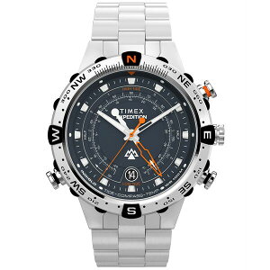 ^CbNX Y rv ANZT[ Men's Quartz Analog Silver-Tone Stainless Steel Watch, 45mm Silver