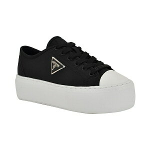 QX fB[X Xj[J[ V[Y Women's Joezi Triangle Logo Platform Lace-Up Sneakers Black Canvas