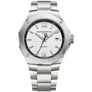 {[VG Y rv ANZT[ Men's Swiss Automatic Riviera Stainless Steel Bracelet Watch 42mm White