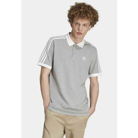 アディダスオリジナルス メンズ Tシャツ トップス 3-STRIPE - Polo shirt - medium grey heather