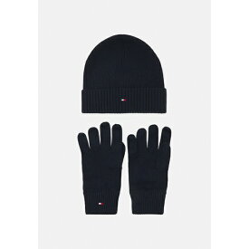 トミー ヒルフィガー メンズ サンダル シューズ ESSENTIAL BEANIE & GLOVES SET - Gloves - space blue