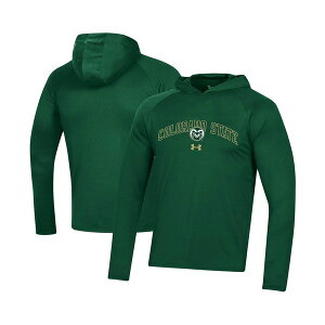 �A���_�[�A�[�}�[ �����Y �V���c �g�b�v�X Men's Green Colorado State Rams 2023 Sideline Tech Hooded Raglan Long Sleeve T-shirt Green