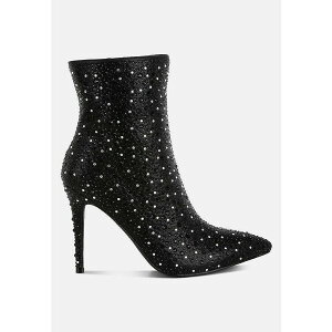 �������h�����O ���f�B�[�X �u�[�c �V���[�Y Lobelia Rhinestones Embellished Stiletto Boots Black