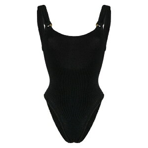 �t���U�E�W�[ ���f�B�[�X �����s�[�X �g�b�v�X Domino scoop-neck swimsuit Black