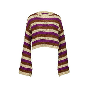 ���E�_�u���E�W�F�C ���f�B�[�X �j�b�g&�Z�[�^�[ �A�E�^�[ Bell-sleeve cropped sweater Purple