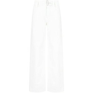 �W���E�T���_�[ ���f�B�[�X �f�j���p���c �{�g���X Wide-leg denim jeans White