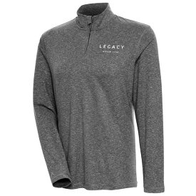 アンティグア レディース ジャケット＆ブルゾン アウター LEGACY Motor Club Antigua Women's Confront QuarterZip Pullover Top Heather Black