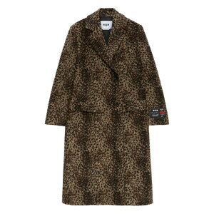 �G���G�X�W�C�G�� ���f�B�[�X �R�[�g �A�E�^�[ Leopard-print double-breasted coat Brown
