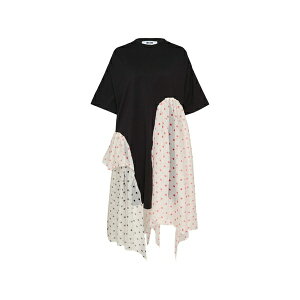 �G���G�X�W�C�G�� ���f�B�[�X �����s�[�X �g�b�v�X Polka-dot layered dress Black