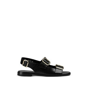 �h���J���Y ���f�B�[�X �T���_�� �V���[�Y Python-printed leather sandals Black