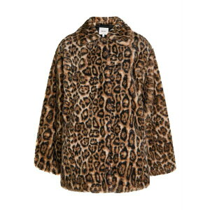 ���t�H���[�V���� ���f�B�[�X �R�[�g �A�E�^�[ Faux-fur leopard-print coat Neutrals