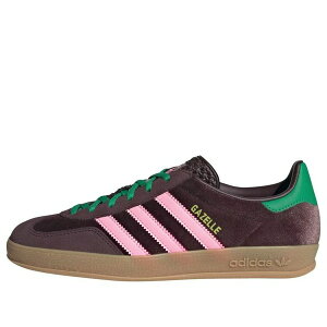 adidas �A�f�B�_�X ���f�B�[�X �X�j�[�J�[ Dark Brown/Glow Pink/Court Green �y(WMNS) adidas Gazelle Indoor 'Brown Velvet' JI2714�z �T�C�Y US_W_4.5