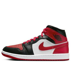 Air Jordan �W���[�_�� ���f�B�[�X �X�j�[�J�[ Black/Red �y(WMNS) Air Jordan 1 Mid 'Alternate Bred Toe' BQ6472-079�z �T�C�Y US_7.5(24.5cm)