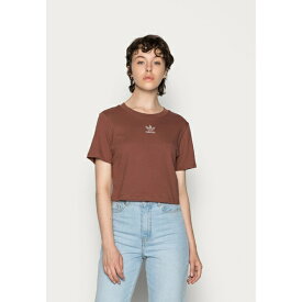 アディダスオリジナルス レディース Tシャツ トップス CROPPED TEE - Basic T-shirt - earth brown