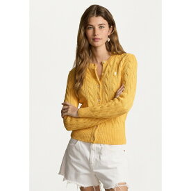 ラルフローレン レディース ニット&セーター アウター CABLE-KNIT COTTON CREWNECK CARDIGAN - Cardigan - cambridge yellow