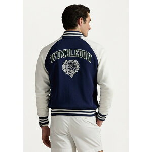 t[ Y WPbgu] AE^[ WIMBLEDON DOUBLE KNIT BASEBALL JACKET UNISEX - Bomber Jacket - refined navy/ceramic white
