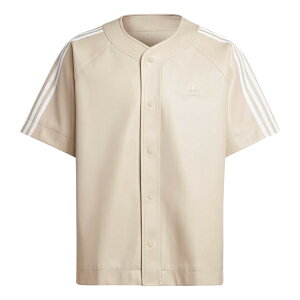adidas アディダス メンズ スニーカー 【adidas originals Faux Leather Adicolor 3-Stripes Baseball Shirt Asia Sizing 'Wonder Beige' IZ4051】 サイズ US_M_XL
