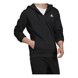 adidas AfB_X Y Xj[J[ yadidas M Sl Dk Fz Hd Embroidered Logo Sports Knit Hooded Jacket Black HB5081z TCY US_M_L