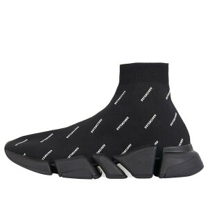 Balenciaga oVAK Y Xj[J[ yBalenciaga Speed 2.0 Sneakers 'Black Knit with White Allover Logo' 617239W2DBO1090z TCY US_8(26.0cm)