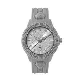 プレインスポーツ メンズ 腕時計 アクセサリー Men's Watch 3 Hand Date Quartz Fearless Gray Silicone Strap Watch 43mm Gray