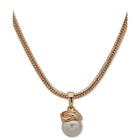 アンクライン レディース ネックレス・チョーカー・ペンダントトップ アクセサリー Gold-Tone Imitation Pearl Knot Pendant Necklace, 16" + 3" extender Crystal