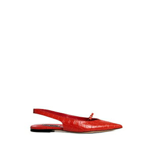 �G�b�Z���V�����A���g���[�v ���f�B�[�X �p���v�X �V���[�Y Klat2 croc-effect slingback flat pumps Red