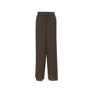 �}���[�� ���f�B�[�X �J�W���A���p���c �{�g���X Pinstripe-pattern palazzo pants Brown