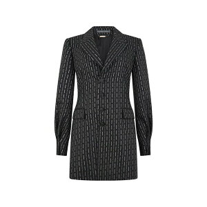 �A���x���^ �t�F���b�e�B ���f�B�[�X �W���P�b�g���u���]�� �A�E�^�[ Pinstripe-pattern notched-lapel jacket Black