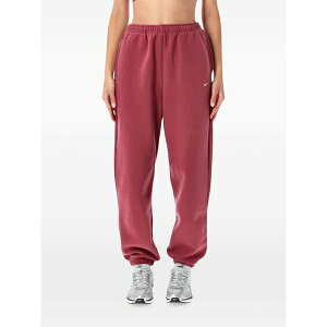 �i�C�L ���f�B�[�X �J�W���A���p���c �{�g���X Studio fleece medium weight high-rise oversized cuffed trousers Pink
