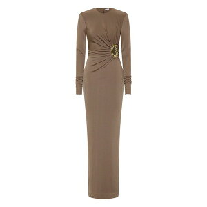 ���x�b�J�E���@�����X ���f�B�[�X �����s�[�X �g�b�v�X Misha long-sleeve ring-detail maxi dress Brown