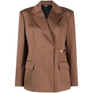 �W�[�V�[�f�B�[�G�X ���f�B�[�X �W���P�b�g���u���]�� �A�E�^�[ Pinstripe-pattern notched-lapels blazer Brown