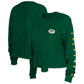 ニューエラ レディース Tシャツ トップス Green Bay Packers New Era Women's Thermal Crop Long Sleeve TShirt Green